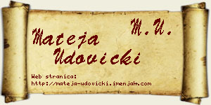 Mateja Udovički vizit kartica
